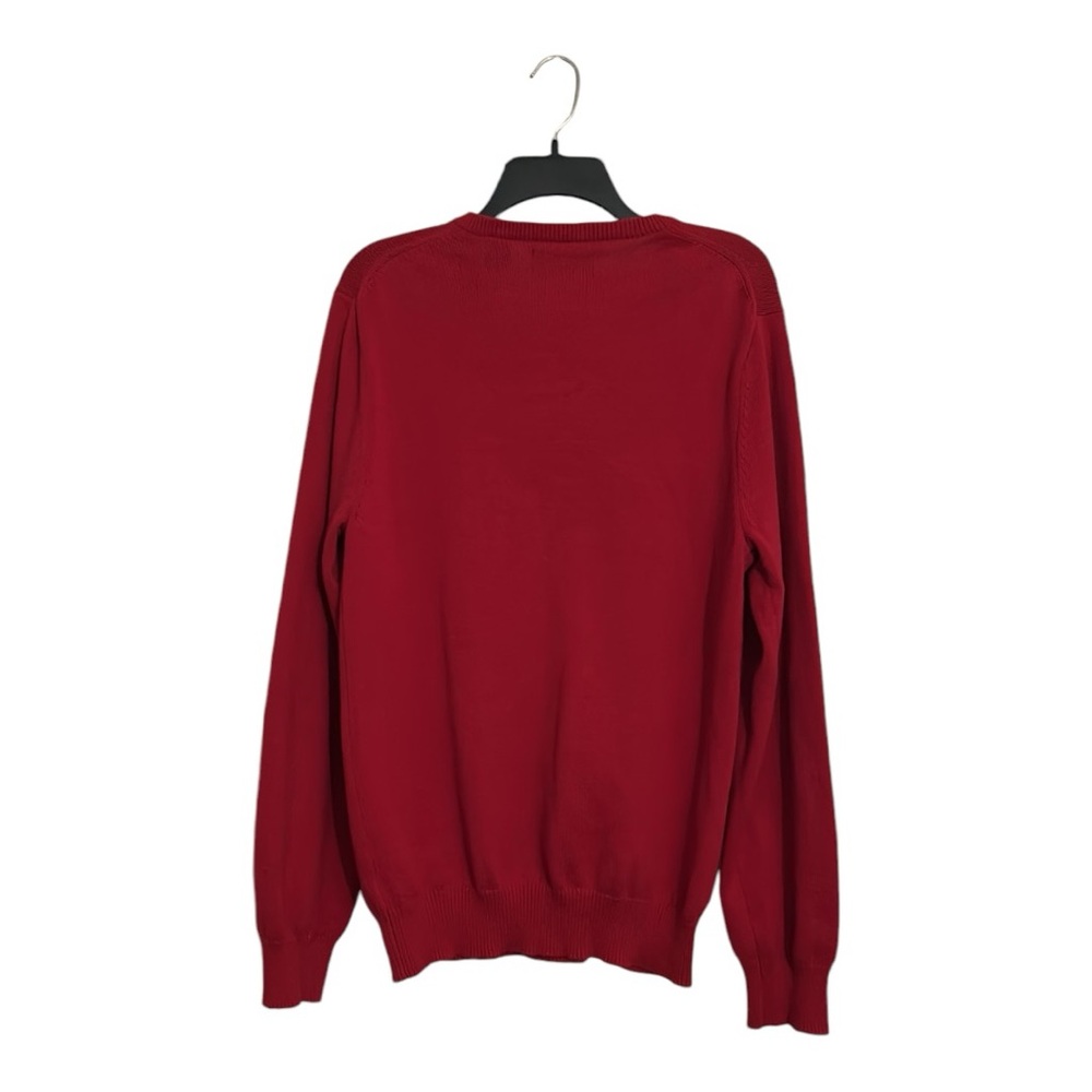 CHAPS Men’s V-Neck Red Knit Pullover Sweater Sz-LARGE - Picture 6 of 6
